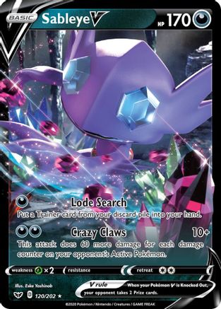 Sableye V 120/202 - Holofoil Sword & Shield Base Set