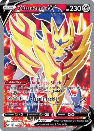 Zamazenta V (Full Art) 196/202 - Holofoil Sword & Shield Base Set
