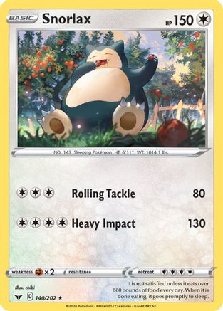 Snorlax 140/202 Sword & Shield Base Set