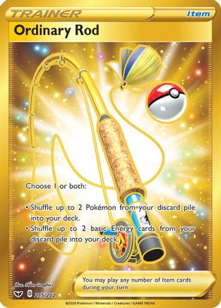 Ordinary Rod (Secret) 215/202 - Holofoil Sword & Shield Base Set