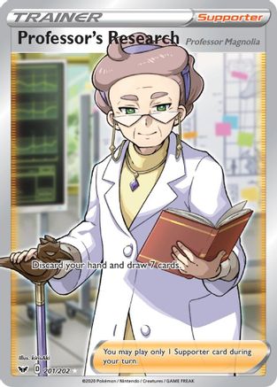 Professor's Research (Full Art) 201/202 - Holofoil Sword & Shield Base Set