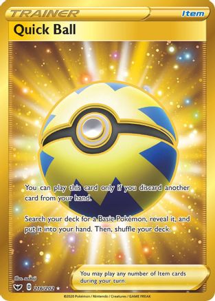 Quick Ball (Secret) 216/202 - Holofoil Sword & Shield Base Set