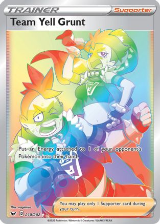 Team Yell Grunt (Secret) 210/202 - Holofoil Sword & Shield Base Set