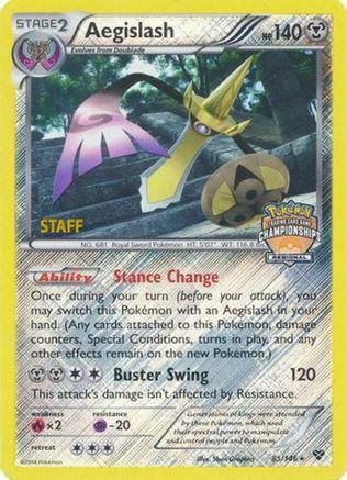 Aegislash (Regional Championships) [Staff] 085/146  - Reverse Holofoil League & Championship Cards