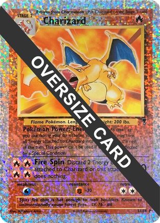 Charizard (Box Topper) 0S1/S4  - Reverse Holofoil Jumbo Cards