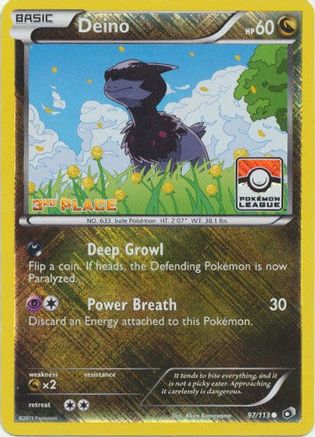 Deino (Pokemon League) [3rd Place] 097/113  - Reverse Holofoil League & Championship Cards