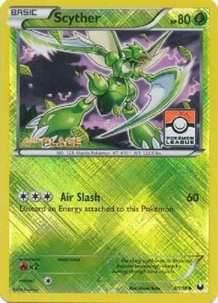 Scyther (Pokemon League) [4th Place] 004/108  - Reverse Holofoil League & Championship Cards