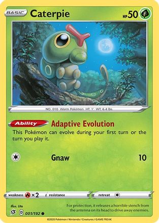 Caterpie 001/192 - Reverse Holofoil Rebel Clash