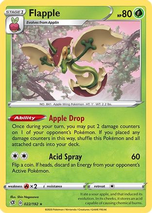 Flapple 022/192 - Reverse Holofoil Rebel Clash