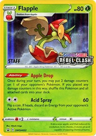 Flapple (Prerelease) [Staff] SWSH022  - Holofoil SWSH Sword & Shield Promo Cards