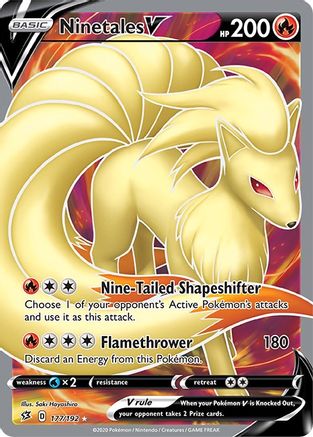 Ninetales V (Full Art) 177/192 - Holofoil Rebel Clash