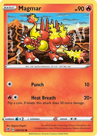 Magmar 029/192 - Reverse Holofoil Rebel Clash