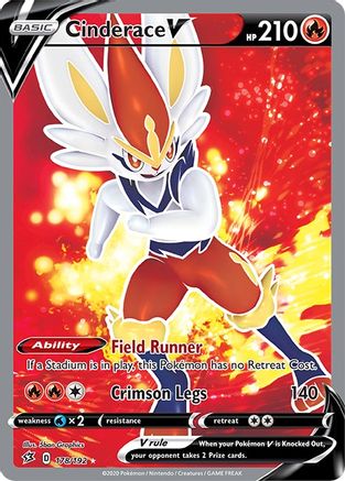 Cinderace V (Full Art) 178/192 - Holofoil Rebel Clash