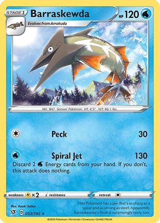 Barraskewda 053/192 - Reverse Holofoil Rebel Clash