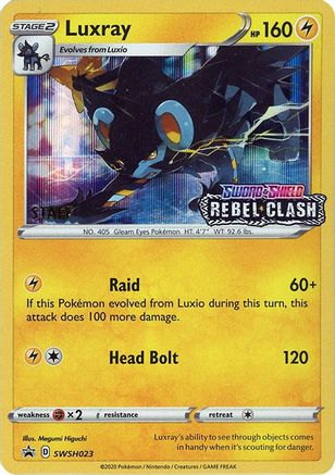 Luxray (Prerelease) [Staff] SWSH023  - Holofoil SWSH Sword & Shield Promo Cards