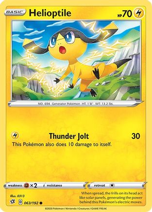 Helioptile 063/192 - Reverse Holofoil Rebel Clash