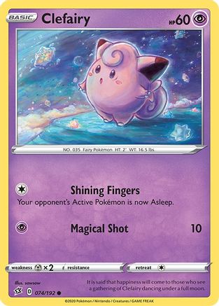 Clefairy 074/192 - Reverse Holofoil Rebel Clash