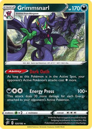 Grimmsnarl 125/192 - Holofoil Rebel Clash