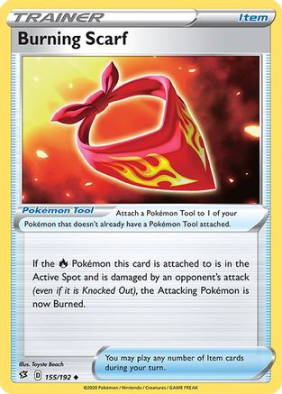 Burning Scarf 155/192 - Reverse Holofoil Rebel Clash