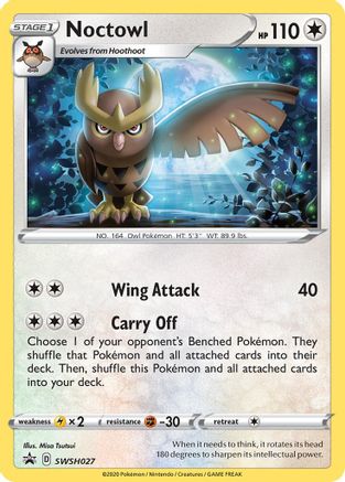 Noctowl SWSH027  - Holofoil SWSH Sword & Shield Promo Cards