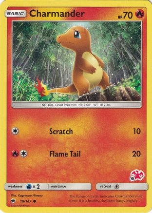 Charmander (#16 Charizard Stamped) 018/147  Battle Academy