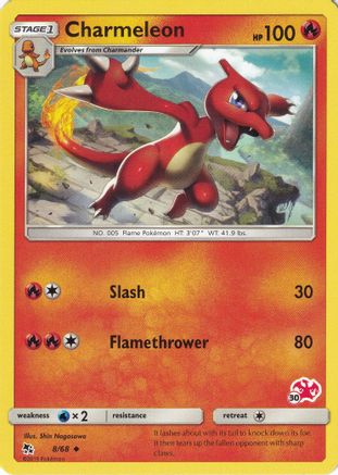 Charmeleon (#30 Charizard Stamped) 008/068  Battle Academy