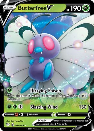 Butterfree V 001/189 - Holofoil Darkness Ablaze
