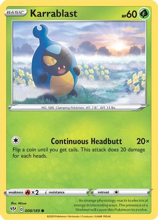 Karrablast 008/189 - Reverse Holofoil Darkness Ablaze