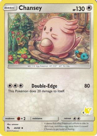 Chansey (#5 Pikachu Stamped) 046/68  Battle Academy