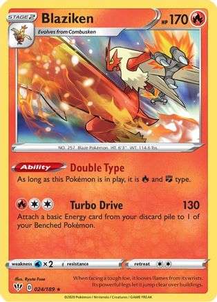 Blaziken 024/189 - Reverse Holofoil Darkness Ablaze