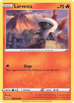 Larvesta 029/189 - Reverse Holofoil Darkness Ablaze