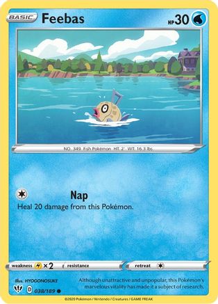 Feebas 038/189 - Reverse Holofoil Darkness Ablaze