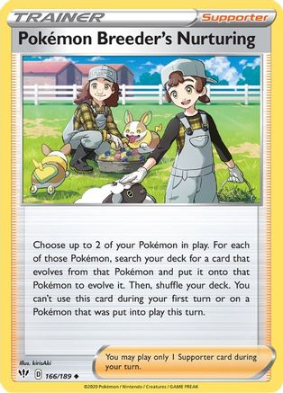 Pokemon Breeder's Nurturing 166/189 Darkness Ablaze