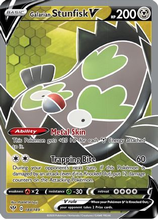 Galarian Stunfisk V (Full Art) 184/189 - Holofoil Darkness Ablaze