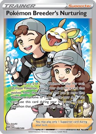 Pokemon Breeder's Nurturing (Full Art) 188/189 - Holofoil Darkness Ablaze