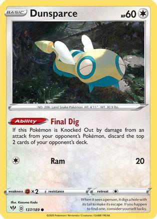 Dunsparce 137/189 - Reverse Holofoil Darkness Ablaze
