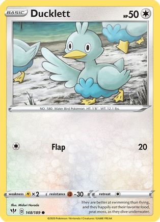 Ducklett 148/189 - Reverse Holofoil Darkness Ablaze