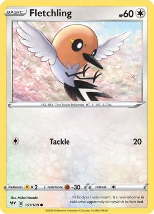 Fletchling 151/189 - Reverse Holofoil Darkness Ablaze