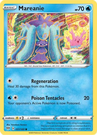 Mareanie 051/189 - Reverse Holofoil Darkness Ablaze