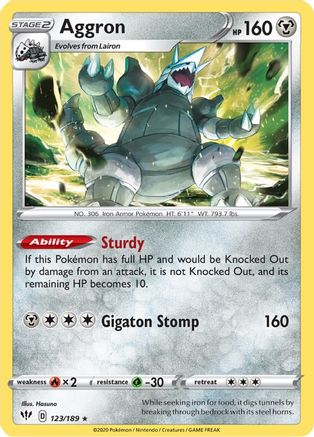 Aggron 123/189 - Reverse Holofoil Darkness Ablaze