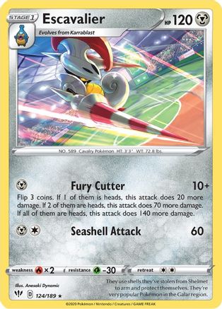 Escavalier 124/189 - Reverse Holofoil Darkness Ablaze