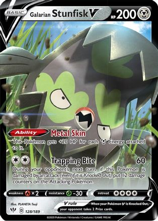 Galarian Stunfisk V 128/189 - Holofoil Darkness Ablaze