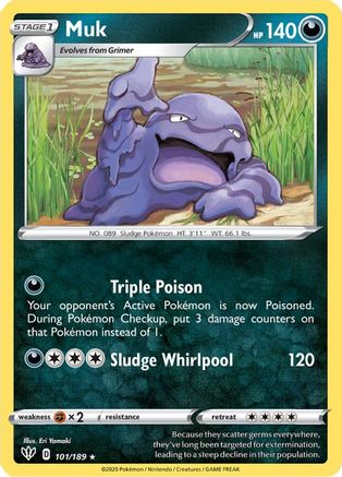 Muk 101/189 - Reverse Holofoil Darkness Ablaze