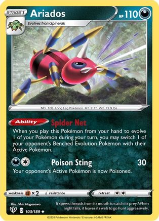 Ariados 103/189 - Reverse Holofoil Darkness Ablaze