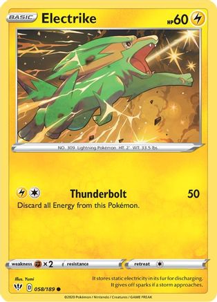 Electrike 058/189 - Reverse Holofoil Darkness Ablaze