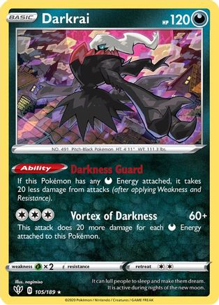 Darkrai 105/189 - Holofoil Darkness Ablaze