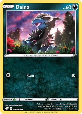 Deino 108/189 - Reverse Holofoil Darkness Ablaze