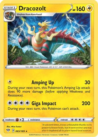 Dracozolt 065/189 - Reverse Holofoil Darkness Ablaze