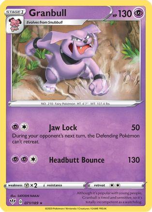 Granbull 071/189 - Reverse Holofoil Darkness Ablaze