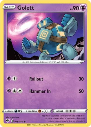 Golett 076/189 - Reverse Holofoil Darkness Ablaze